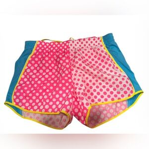 Nike Dri-FIT Polka Dot Athletic Shorts Pink White Blue Trim M NWT